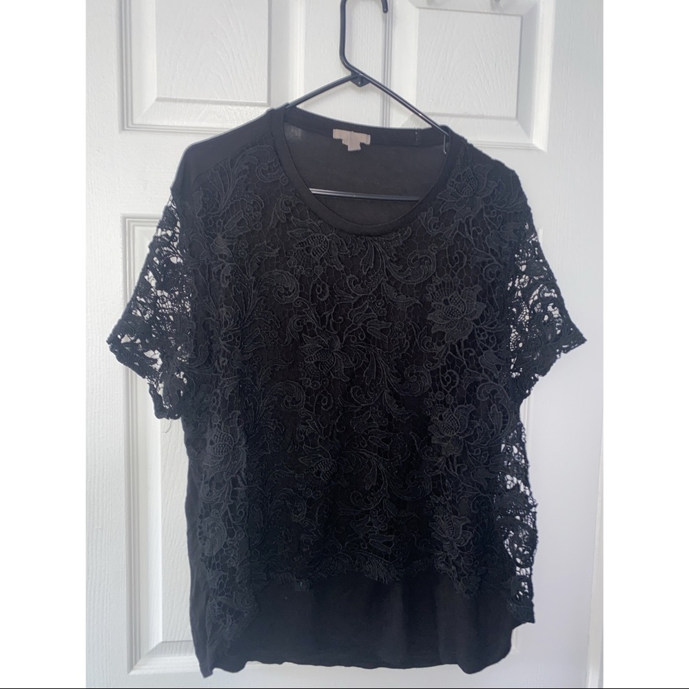 H&M black lace blouse